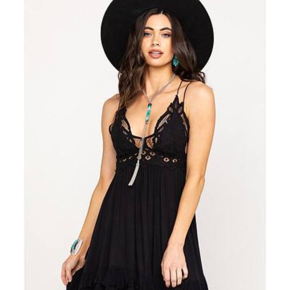 NWT Free People Women's Black Adella Slip Dress
